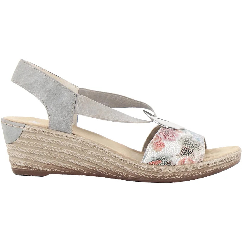 Men's sandals with a flexible sole for easy movementWomen's Rieker 624H6-90 Fanni H6 White Multi/Cement Mosaic Synthetic Men's sandals with a flexible sole for easy movementWomen's Rieker 624H6-90 Fanni H6 White Multi/Cement Mosaic Synthetic