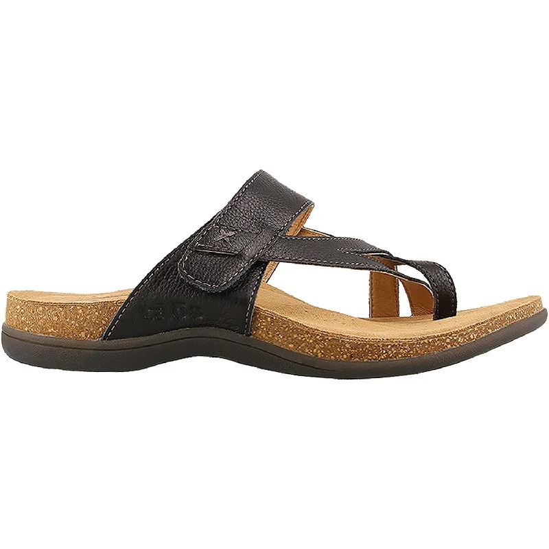 Men's leather sandals with an adjustable strapWomen's Taos Perfect Black Leather