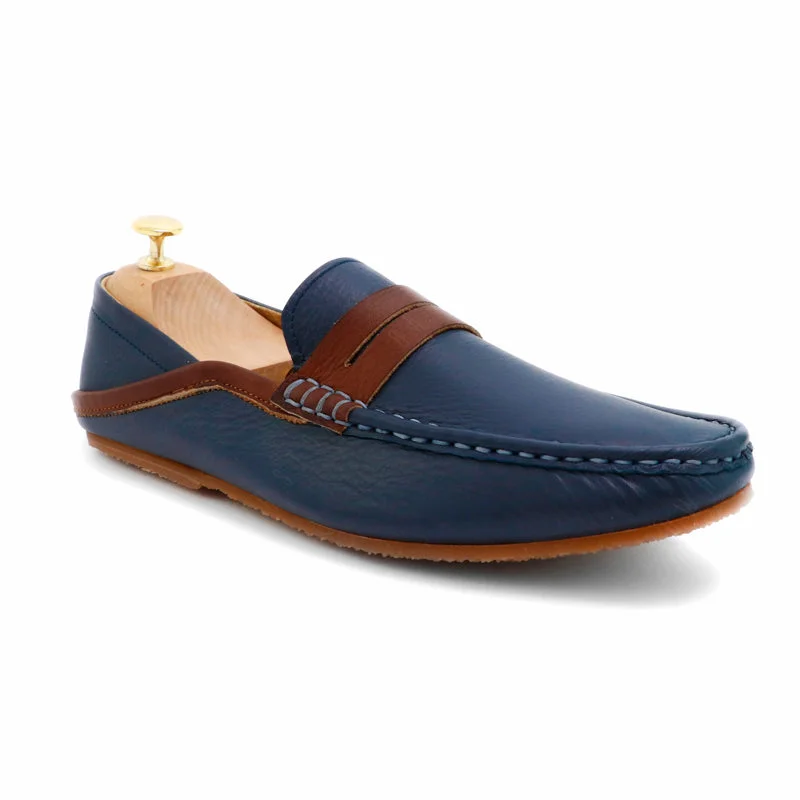 Men's loafers with a smooth leather finishLibero Loafer Brown Strike Edition Wrinkle Soft Navy & Brown Men's loafers with a smooth leather finishLibero Loafer Brown Strike Edition Wrinkle Soft Navy & Brown
