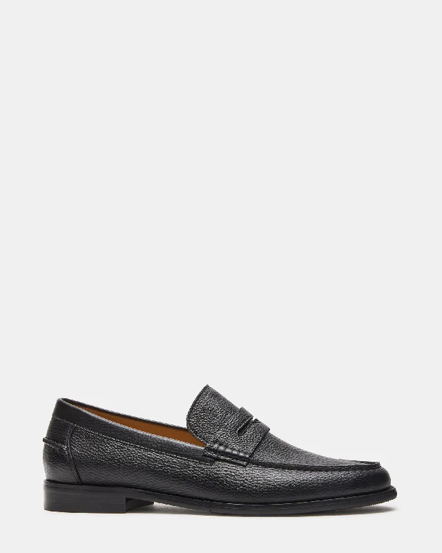 Men's loafers with a tassel front for a classic lookALONSO BLACK LEATHER