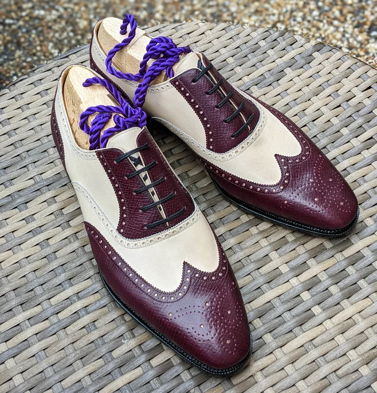 Ascot Gatsby - Burgundy Hatch Grain & Cream Calf