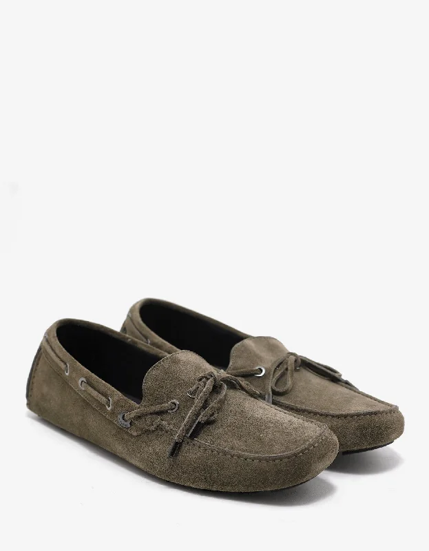 Men's loafers in a neutral color like black or brownMoncler Aymeric Khaki Suede Leather Driving Shoes Men's loafers in a neutral color like black or brownMoncler Aymeric Khaki Suede Leather Driving Shoes