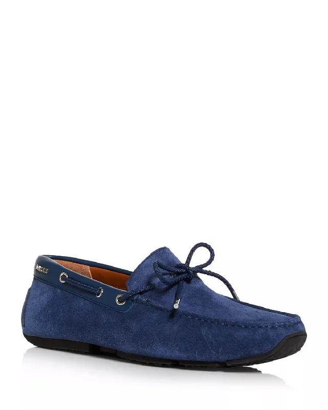 Men's loafers with a flexible sole for easy movementBally Pindar Men's 6231346 Blue Leather Suede Drivers Men's loafers with a flexible sole for easy movementBally Pindar Men's 6231346 Blue Leather Suede Drivers