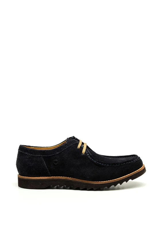 Men's casual shoes with a contrast sole colorBase London Becker Suede Deck Shoe, Navy Men's casual shoes with a contrast sole colorBase London Becker Suede Deck Shoe, Navy