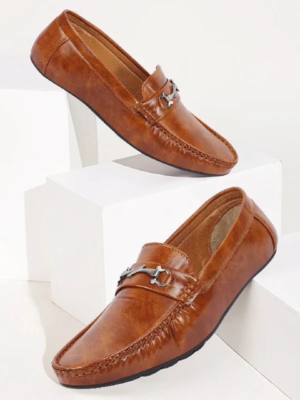 Men's loafers with a tassel front for a classic lookBasics Men Tan Horsebit Buckle Slip On Loafer Mocassin Shoes Men's loafers with a tassel front for a classic lookBasics Men Tan Horsebit Buckle Slip On Loafer Mocassin Shoes