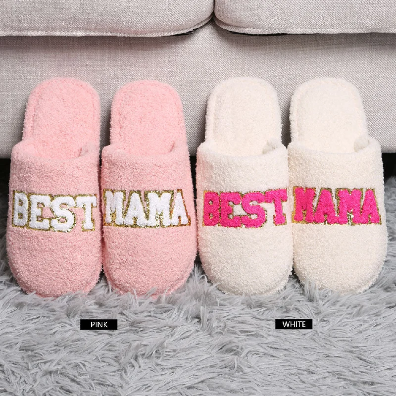 BEST MAMA Chenille Patched Home Slippers Pack of 6 Pairs