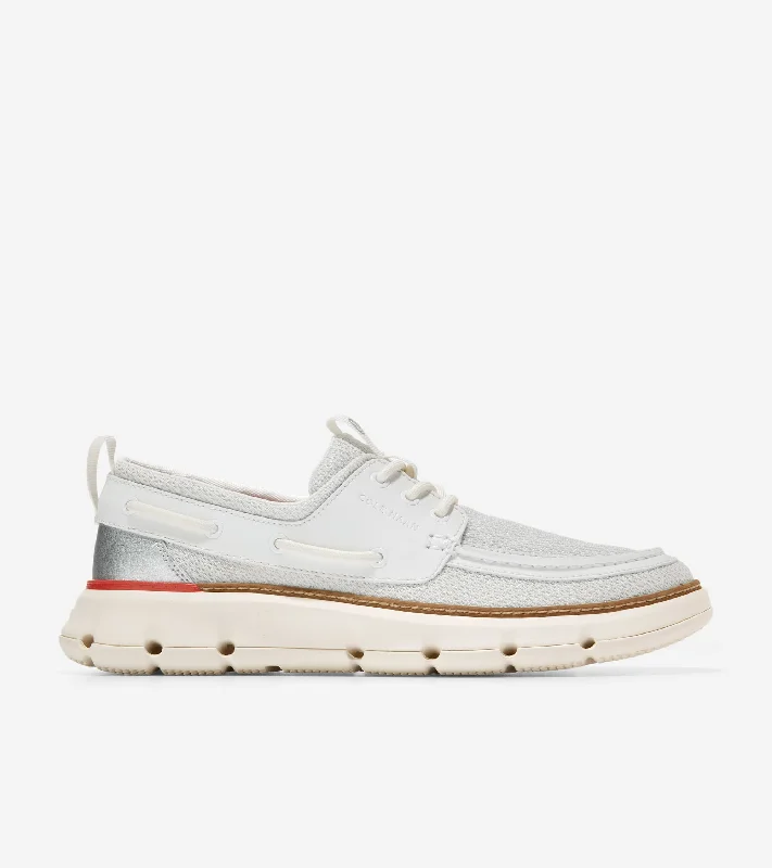 Men's loafers with a perforated leather upper for ventilationMen's 4.ZERØGRAND Regatta Boat Shoes