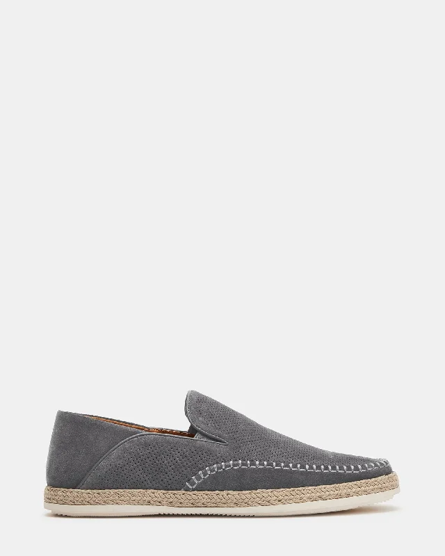 Men's leather loafers with a penny slotCAYDENN GREY SUEDE