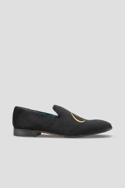 Men's loafers with a perforated leather upper for ventilationCharles Black Custom Initials Men's loafers with a perforated leather upper for ventilationCharles Black Custom Initials