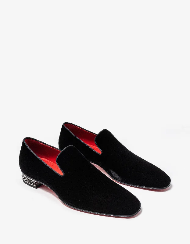 Men's loafers with a moc - toe designChristian Louboutin Dandyrocks Black Velvet Loafer Men's loafers with a moc - toe designChristian Louboutin Dandyrocks Black Velvet Loafer