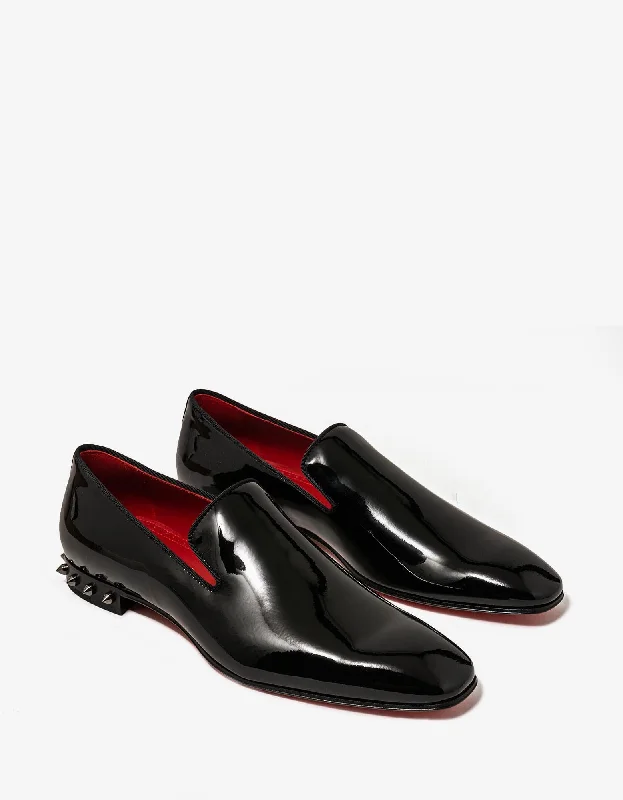 Men's loafers with a leather lacing systemChristian Louboutin Marquees Black Patent Shoes Men's loafers with a leather lacing systemChristian Louboutin Marquees Black Patent Shoes