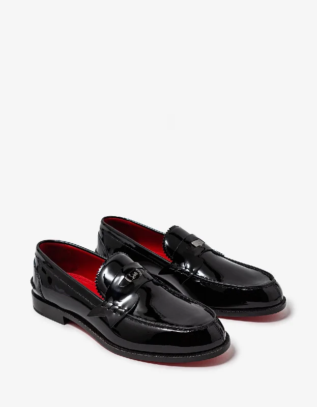 Men's loafers with a moc - toe designChristian Louboutin Penny Flat Black Patent Loafers Men's loafers with a moc - toe designChristian Louboutin Penny Flat Black Patent Loafers