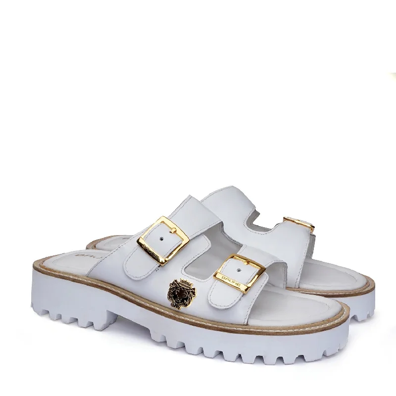 Chunky Sole White Sandal/Slippers