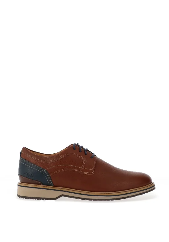 Clarks Monahan Plain Casual Laced Shoes, Tan