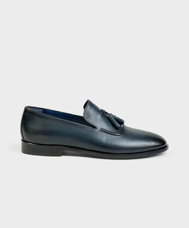 Men's loafers with a pointed toe for a stylish appearanceBlue Tassel Loafer