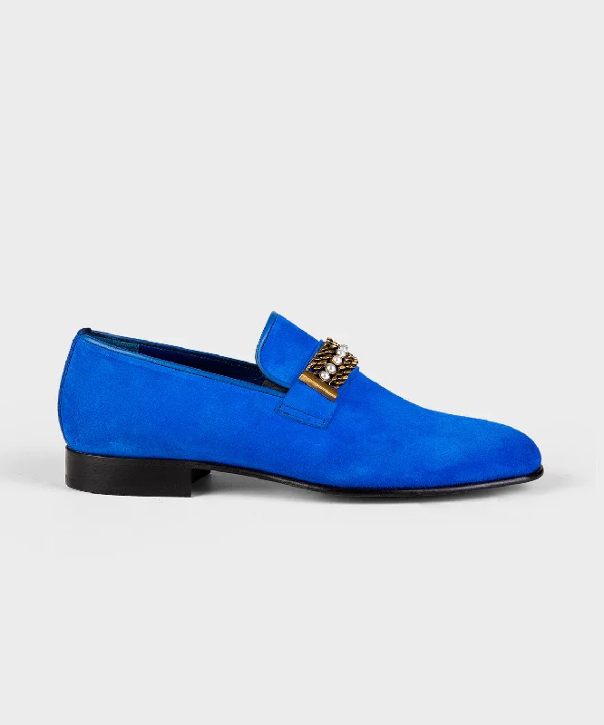 Men's loafers with a rubber sole for durabilityBlue Suede Loafer