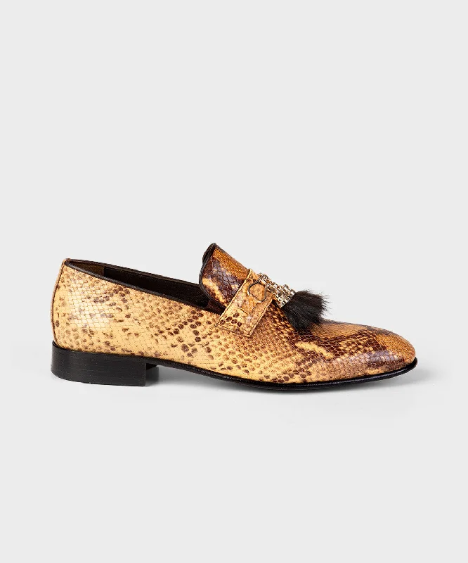 Men's loafers with a low - heeled designCrocodile Pattern Loafer