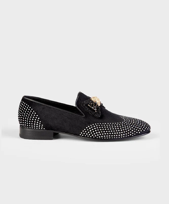 Men's loafers with a low - heeled designBlack And White Stones