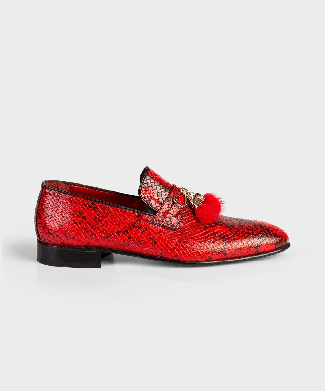 Men's leather loafers with a penny slotCrocodile Pattern Loafer
