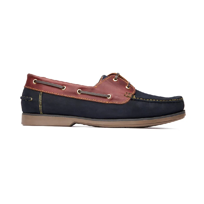 Deck Shoe - Navy/Brown