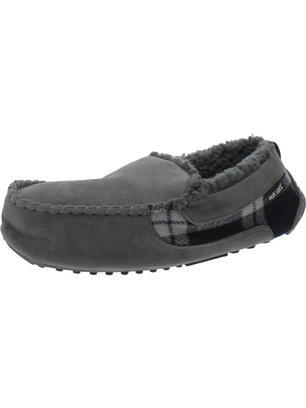 EMMETT Mens Faux Fur Slip On Moccasin Slippers