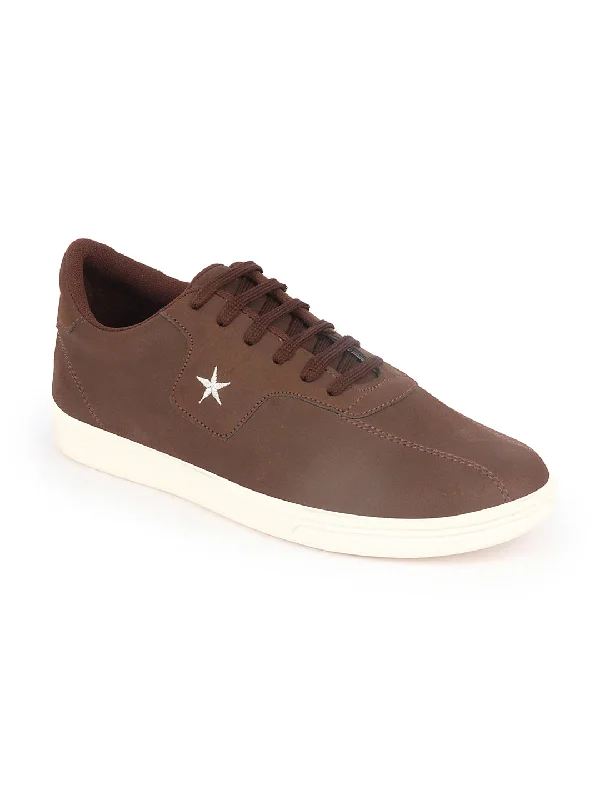 Suede men's casual shoes in earthy tonesMen Brown Classic Embroidery Star Upper Soft Suede Leather Lace Up Sneakers Shoes Suede men's casual shoes in earthy tonesMen Brown Classic Embroidery Star Upper Soft Suede Leather Lace Up Sneakers Shoes