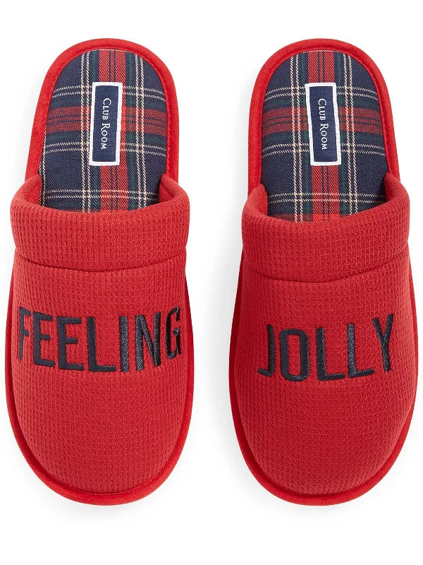 Feeling Jolly Mens Waffle Slip On Slide Slippers