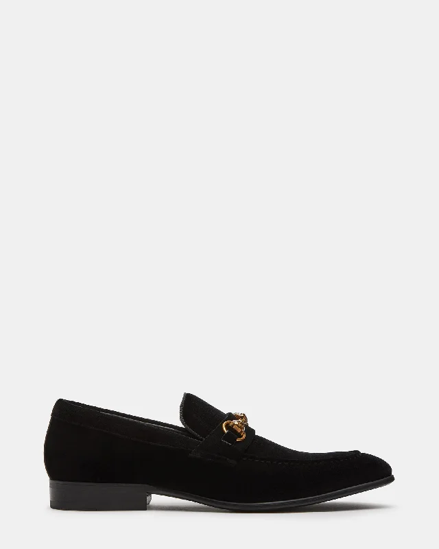 Men's loafers with a contrast stitching detailGODRIC BLACK VELVET