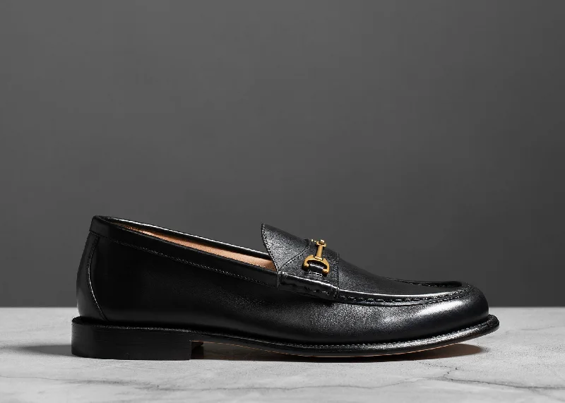 Men's leather loafers with a penny slotHorsebit Loafer Black Calf