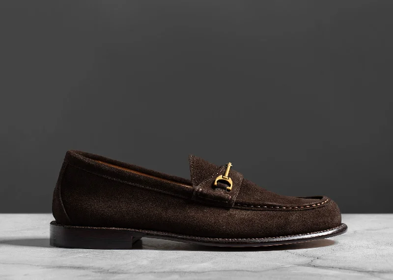 Men's loafers with a low - heeled designHorsebit Loafer Espresso Suede