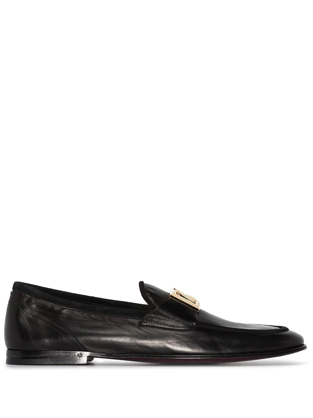 Men's loafers with a removable insole for cleaningInterlocking Dg-Plaque Leather Loafers