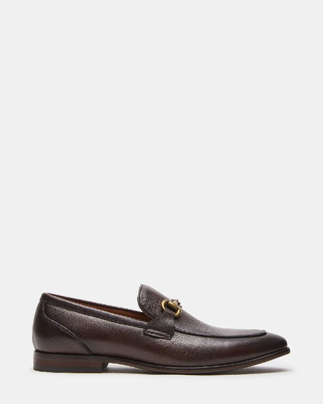 Men's loafers with a stretchy side panel for a better fitJAYSHAN BROWN LEATHER