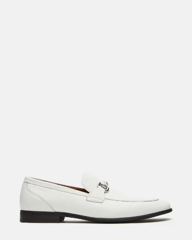Men's loafers with a rubber sole for durabilityJAYSHAN WHITE LEATHER