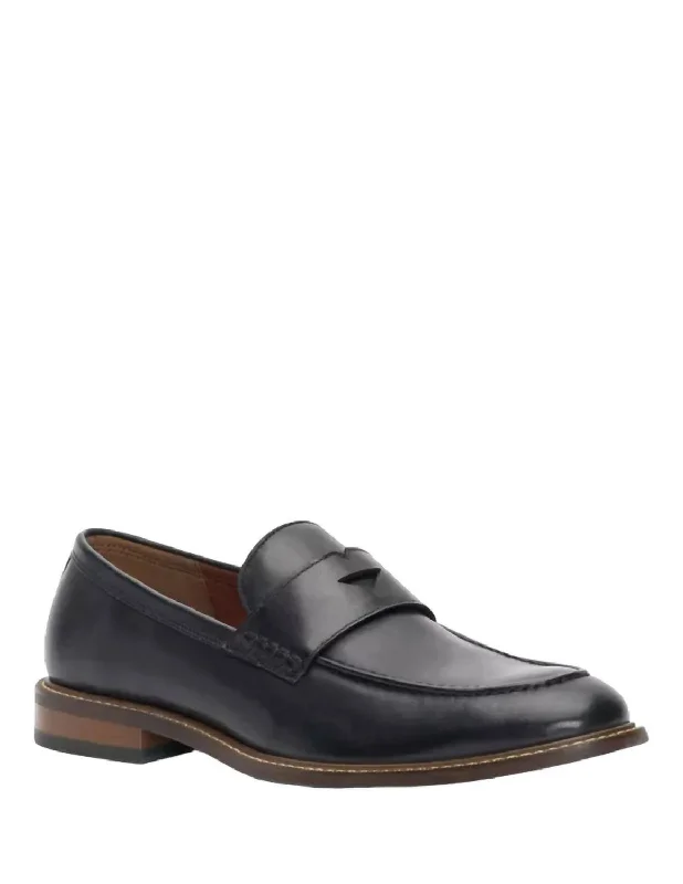 Men's loafers with a stretchy side panel for a better fitLachlan Penny Loafer In Black Men's loafers with a stretchy side panel for a better fitLachlan Penny Loafer In Black