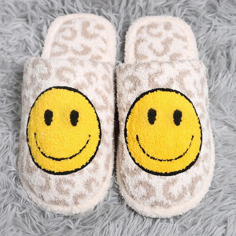 Leopard Happy Face Luxury Soft Slipper Pack of 6 Pairs