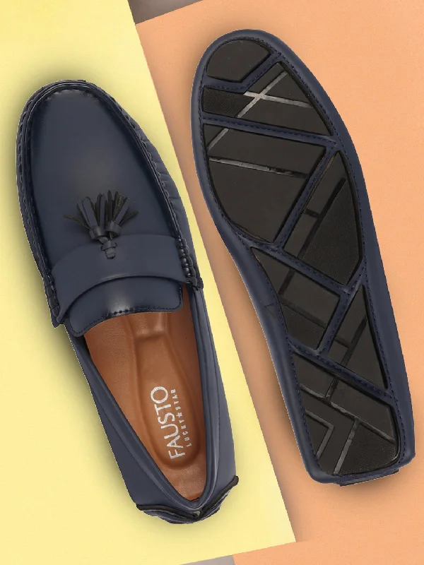 Men's loafers with a stretchy side panel for a better fitMen Blue Driving Outdoor Tassel Loafer and Moccasin Shoes Men's loafers with a stretchy side panel for a better fitMen Blue Driving Outdoor Tassel Loafer and Moccasin Shoes