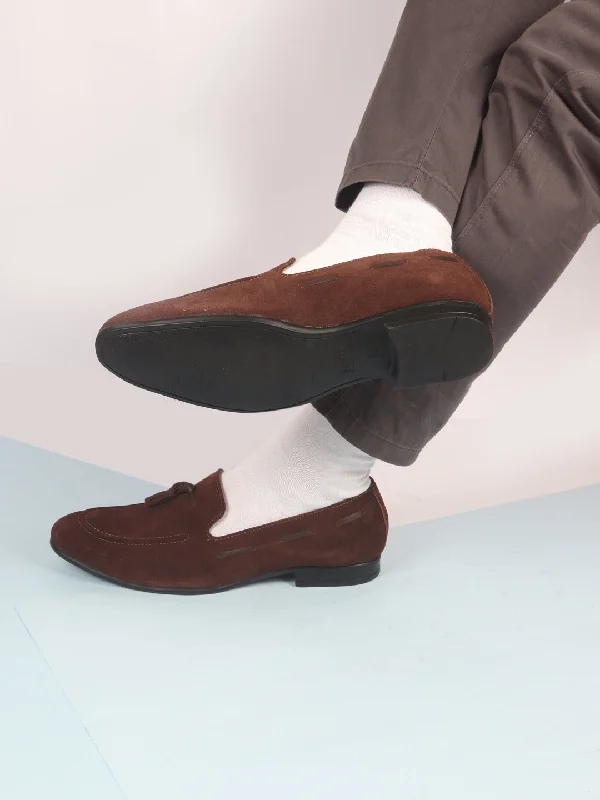 Men's loafers with a removable insole for cleaningMen Brown Suede Leather Casual Tassel Loafer Shoes Men's loafers with a removable insole for cleaningMen Brown Suede Leather Casual Tassel Loafer Shoes