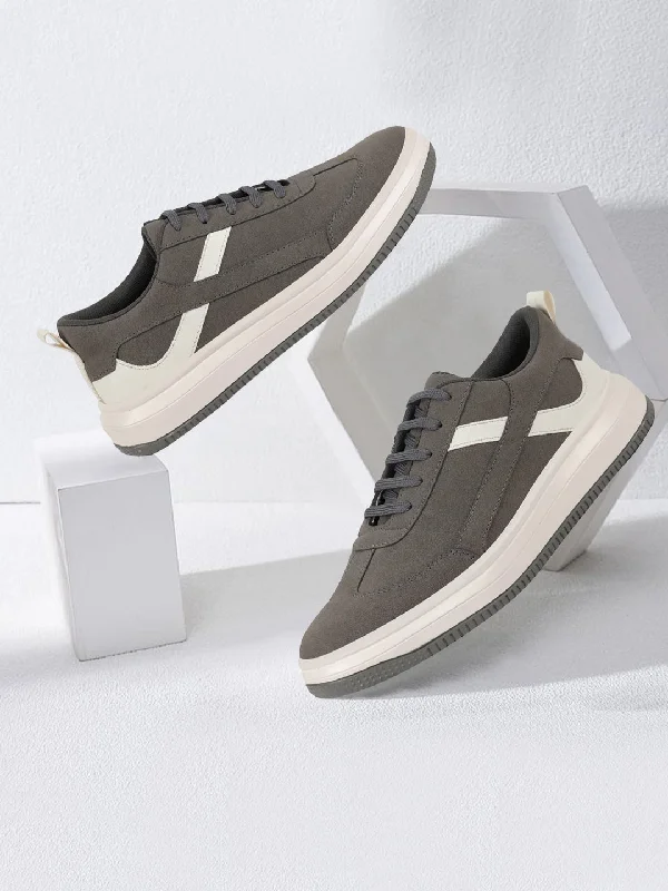 Men's casual shoes with a geometric patternMen Grey Lace Up White Stripped Trendy All Day Comfortable Lightweight Sneakers Casual Shoes Men's casual shoes with a geometric patternMen Grey Lace Up White Stripped Trendy All Day Comfortable Lightweight Sneakers Casual Shoes