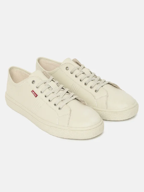 Men's Beige Solid Shoes