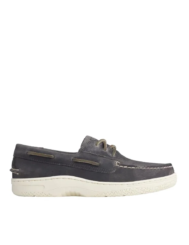 Men's leather loafers with a penny slotMen's Billfish Plush Wave Boat Shoe In Grey