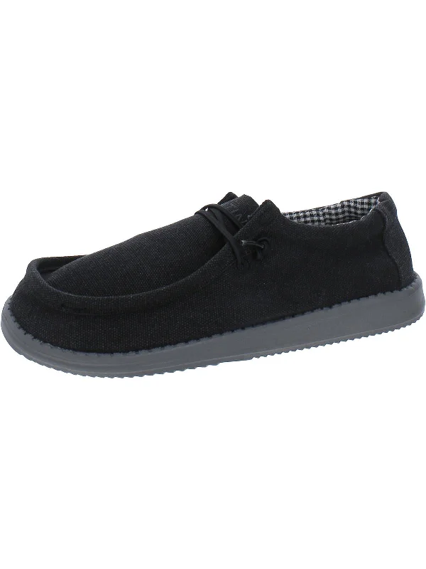 Men's loafers with a moc - toe designMens Canvas Slip-On Moccasins