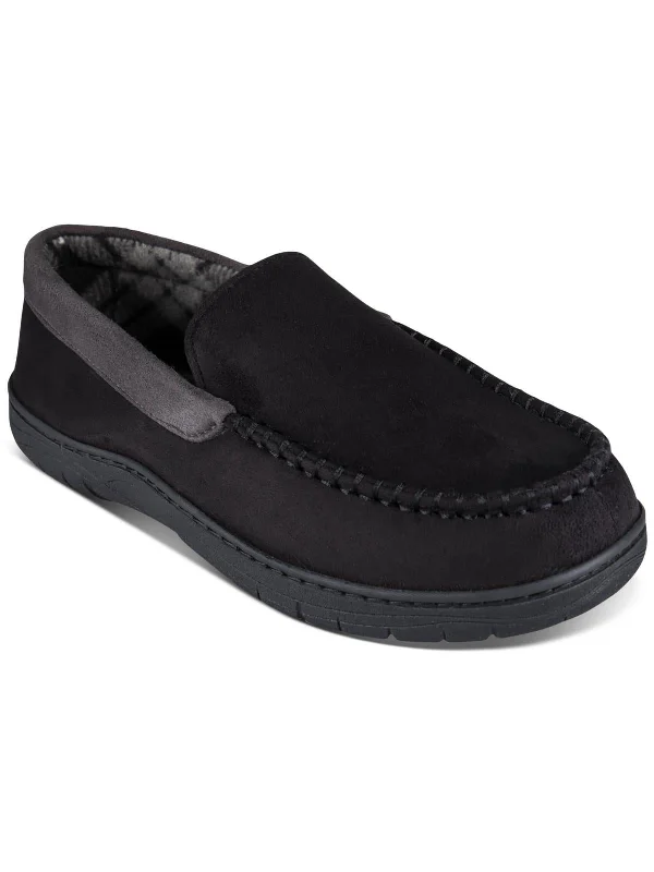 Mens Faux Suede Fleece Loafer Slippers