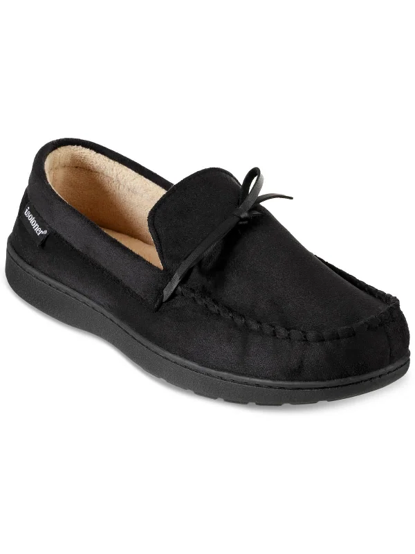 Mens Faux Suede Slip On Loafer Slippers