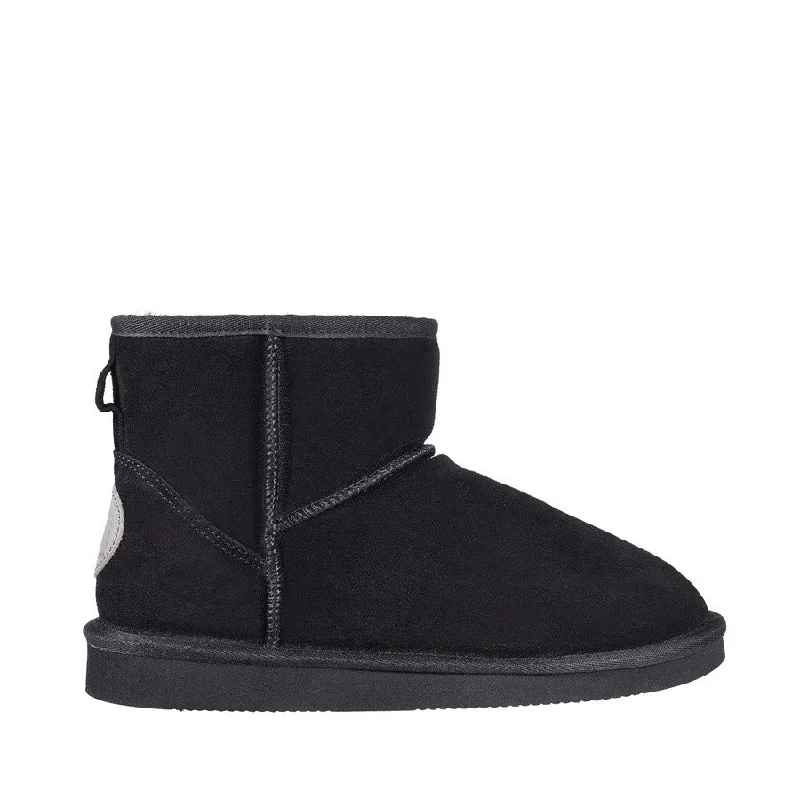 Mens Hush Puppies Lorry Slippers Warm Winter Slip On Black Suede Shoes