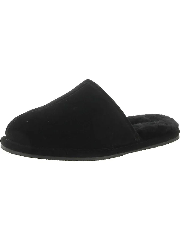 Mens Leather Sheepskin Slide Slippers