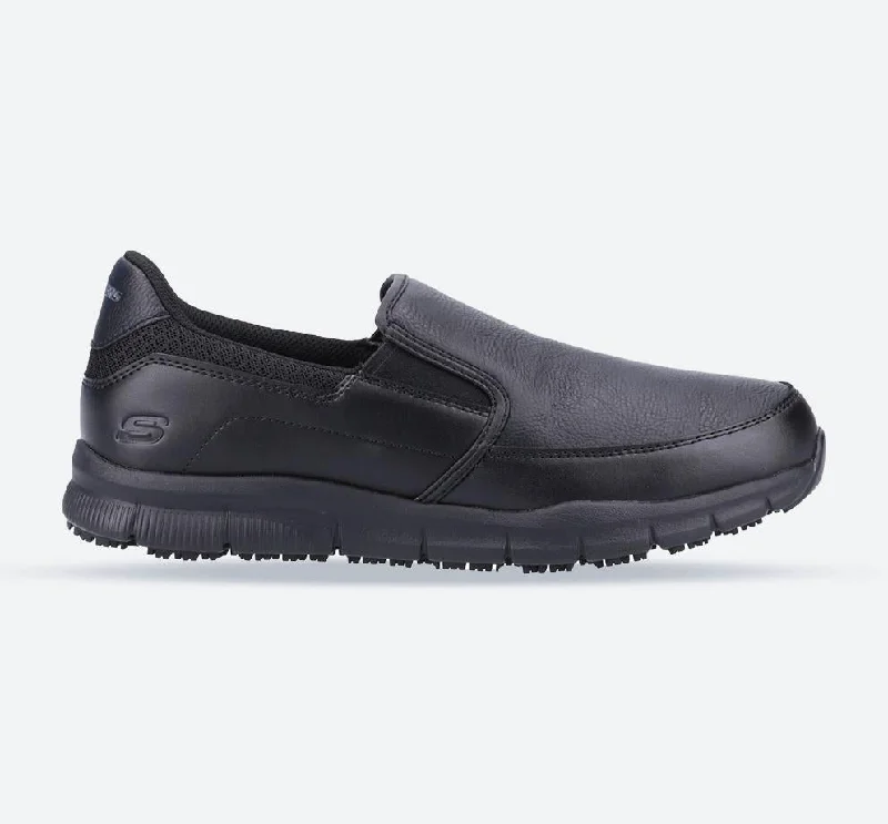 Men's casual sneakers with a mesh upperMen's Wide Fit Skechers Sk77236EC Nampa Annod Occupational Trainers