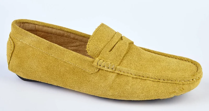 MUSTARD SUEDE LOAFERS