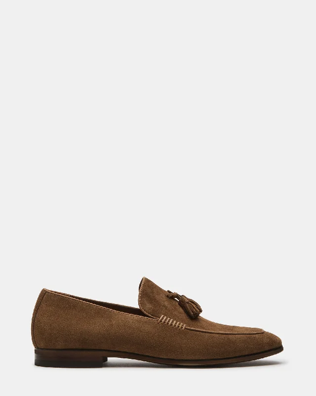 Men's loafers with a perforated leather upper for ventilationONDRE TAN SUEDE