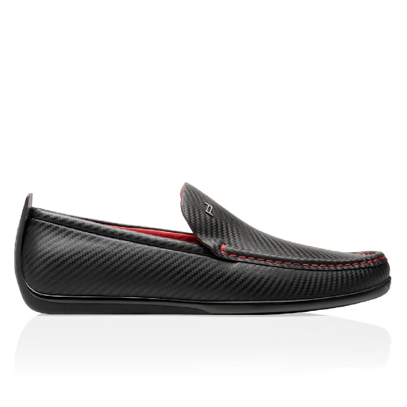 Men's loafers with a decorative bucklePorsche Beverly Hills Carbon Design Black-Red Moccasins Men's loafers with a decorative bucklePorsche Beverly Hills Carbon Design Black-Red Moccasins