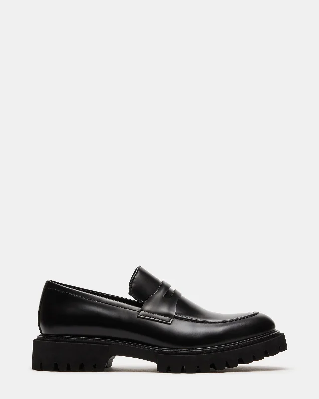 Men's loafers with a removable insole for cleaningRONEN BLACK LEATHER